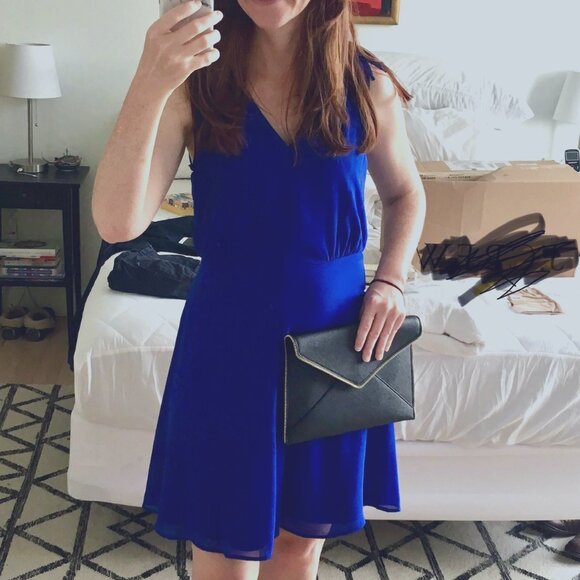 Vince Camuto Sleeveless Fit & Flare Dress -- Royal Blue -- Size 4 - Picture 1 of 5